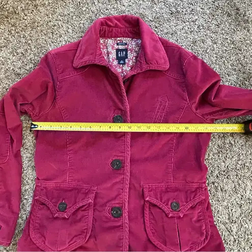 Gap Vintage  y2k 00s hot pink corduroy lined button blazer jacket with pockets