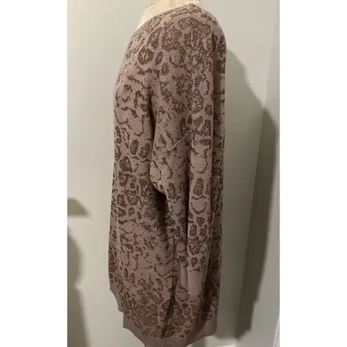 INC International Concepts Leopard Print Sweater Dress NWT 1X Brown