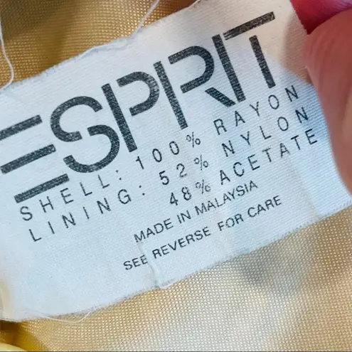 Esprit 90s Vintage Blazer Tailored Size Small Tan and Pink houndstooth Print