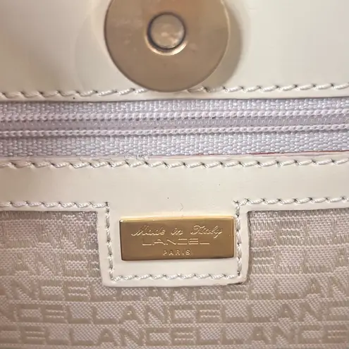 Lancel Paris Leather Ivory Handbag Satchel Shoulder Bag w/ Dust Bag