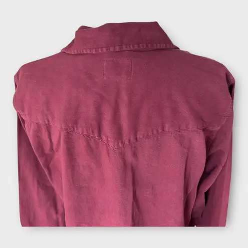 Levi's Western Pearl Snap Button Up Shirt Burgandy Women's sz Medium Western NWT Purple