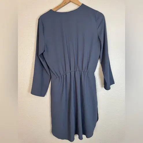 Wilfred Aritzia Brunelle Long Sleeve Mini Dress in Blue Gray size Medium $135