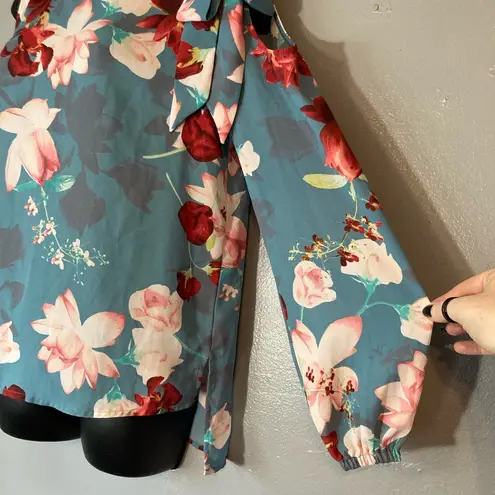Belle Sky Belle & Sky Bule Floral Open Shoulder blouse