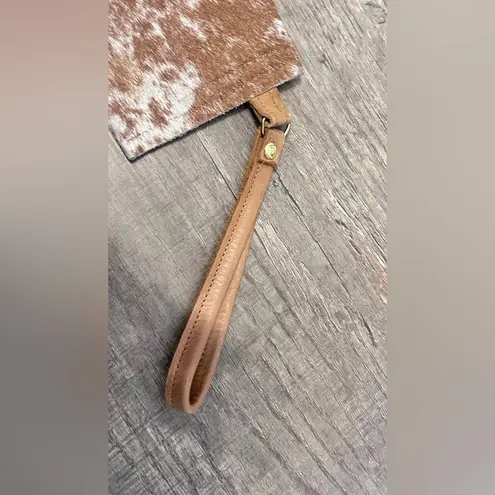 Beaudin Take Along Small Wristlet In Hair on Hide Brown