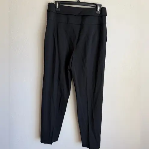 Emporio Armani Black Wool Side Zip Single Pleat Slim Straight Leg Pant Womens 46