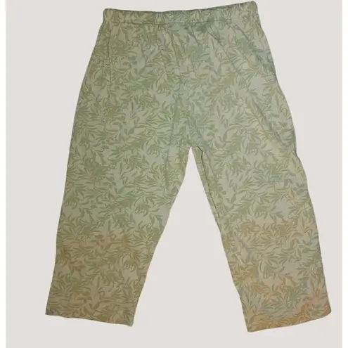 Serra Printed Pajama Set Camo Crop Pants Medium Palm plants