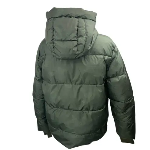 All In Motion Women's Olive Green Full Zip Hoodie Hooded Puffer Coat Jacket Sz M