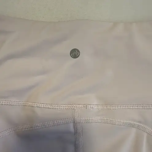 Apana Women's Cropped Capri Leggings Sz Small White Purple Hue Criss-Cross Hem #