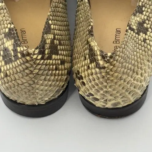 Alexandre Birman Snakeskin Animal Print Brown and Black Leather Loafers Size 6