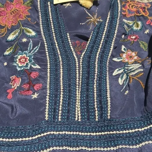 Johnny Was Cordelia heavily embroidered 100% silk maxi dress NWT RARE