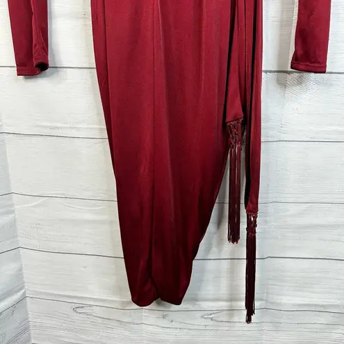 Altuzarra Target Womens size 2 Red Satin Wrap Dress W/ Scarf