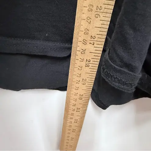 Calvin Klein Jeans Long Sleeve Black Top with White Metallic Silver Flowers 2X