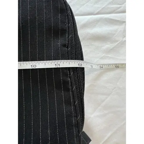 Lancôme Black Pinstripe Train Case Travel Makeup Bag 12x9 Cosmetic Organizer