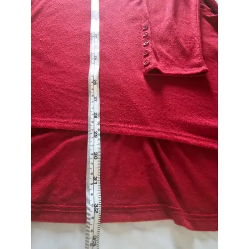 Chico's  Hi Low Tunic Womens Top Sz 1/Med Long Sleeve Button Cuffs Lagenlook Y2K