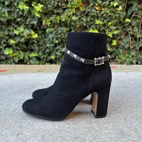 Valentino Garavani Rockstud strap suede ankle boots booties size IT 37 US 7