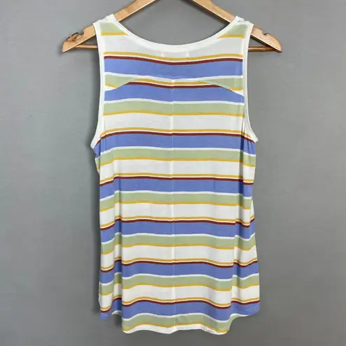 prAna Tank Top Foundation Scoop Neck Women Morning Glory Stripe Shirt Small