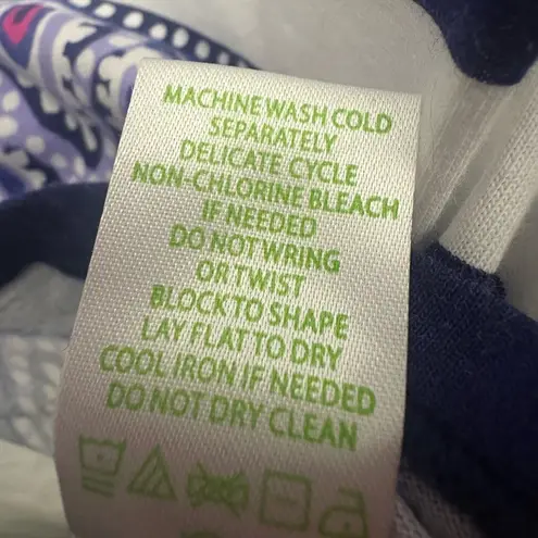 Lilly Pulitzer  Waverly Top In Bright Navy Serene Stripe Size Medium Nautical