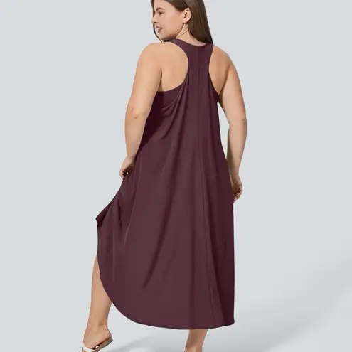 Halara Breezeful RacerPocket High Low Flowy Midi Quick Dry Casual Dress Size XL