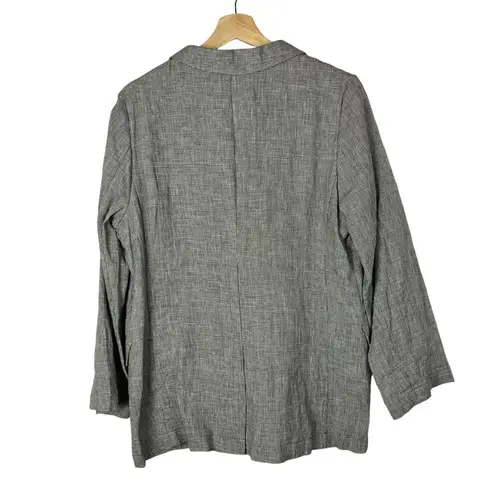 Boutique Jiavec Gray Plaid Single Button Blazer Jacket L