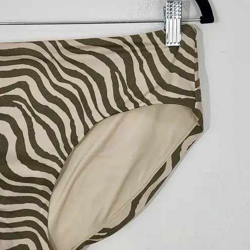 Green and Tan Swim Bottom NWT Medium Green Stripe Andie Swim Bikini Bottom - Image 2