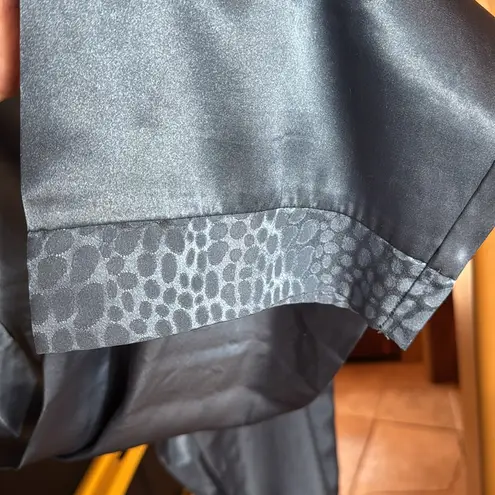 HALSTON Slate Blue Satin Pajama Set Size Medium