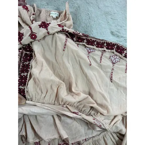 Idyllwind Miranda Lambert Embroidered Maxi Dress Peach XXL Cottage Boho Festival