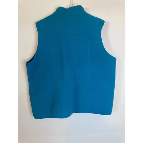 Coldwater Creek Women’s Dark Teal Sherpa Lined Fleece Vest Size L