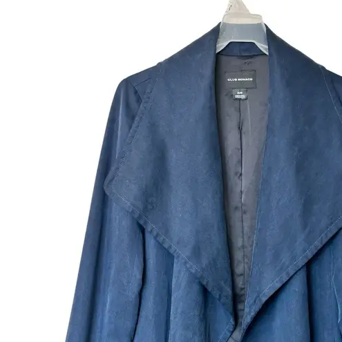 Club Monaco Gideon Navy blue drapey lyocell lined Trench Coat Size M
