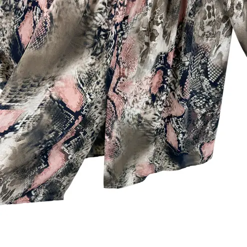 Ariella Colorful Snakeskin Print Balloon Sleeve Off Shoulder Top Made In USA L