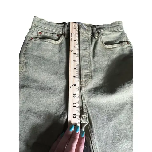 RE/DONE Size 28 70s Ultra High Rise Stove Pipe Jeans Washed Sage Green #V11-1