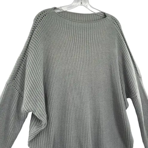 Women’s Chunky Oversized Wool Blend Gray Knit Sweater Size XL