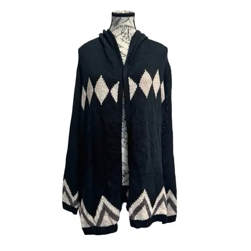Project Women’s Open Front Cardigan With Hood. Navy, Off