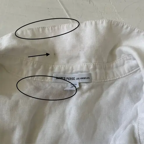 James Perse LIGHTWEIGHT LINEN SHIRT DRESS WHITE SIZE 0