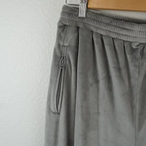 SKIMS EUC  Velour Jogger Womens Size L Grey Lounger Athleisure Soft Zip Pocket Pa