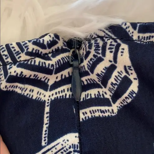 Maison Jules Women’s Navy Blue Umbrella Preppy Sun V Neck Dress Size Medium