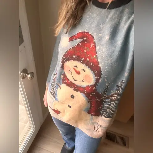 Boutique Snowman Holiday Christmas sweater red cardinal very soft Extra Large