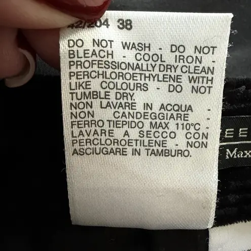 Weekend Max Mara Black Corduroy Pencil Skirt US 4 Stretch Back Slit Quiet Luxury