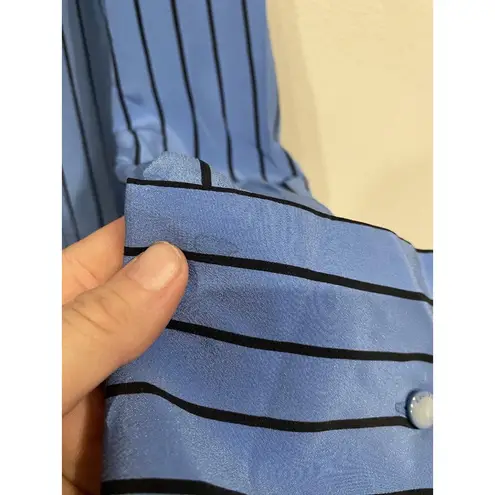 Equipment Windsor Shirt Womens Small Blue Striped Silk Long Sleeve Blouse Top