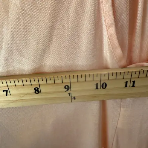 Cattani of California Vintage 70s Peach Maxi Dress Nightgown V Neck Tie Back USA Orange Size M