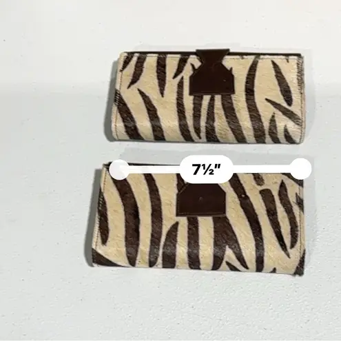 Lot Of 2 Real Handmade Animal Print Fur Leather Loop Closure Wallet/Hand Clutch