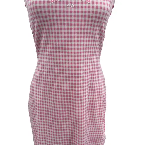 Ellesse Fonti Dress Mini Open Strappy Back Gingham Pink White Size US 10