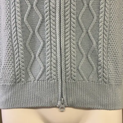 Lilihammer Women’s Golf Baby Blue Full Zip Up Cable Knit Sweater Vest