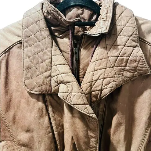 Adventure Bound Vintage Leather Brown Jacket Thinsulate 90's Size Large Casual