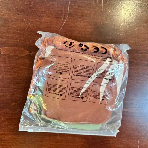 New NWT Two Piece Swimsuit w/ Beach Cover up Sarong Size Small Bead Detail Orange