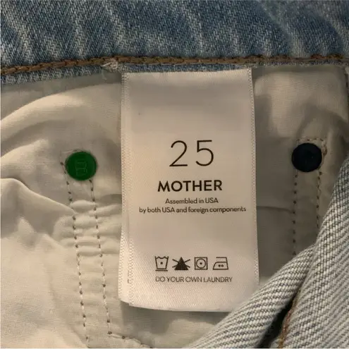 SNACKS from Mother The Fun Dip Puddle Sliced Size 25 Mid Rise Loose Light Wash Blue