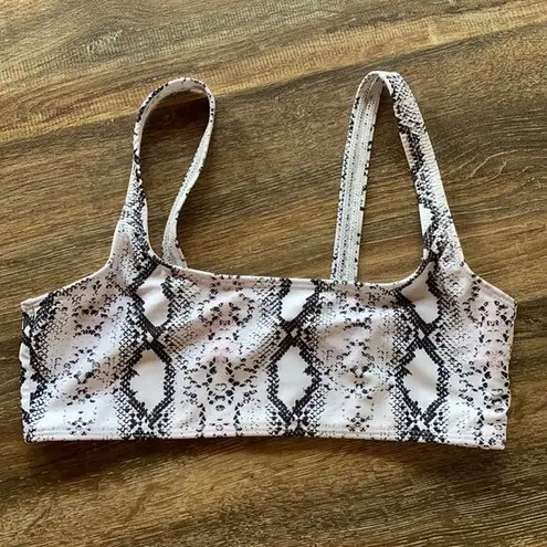 Snake Print Black and White Bikini Top Size Small