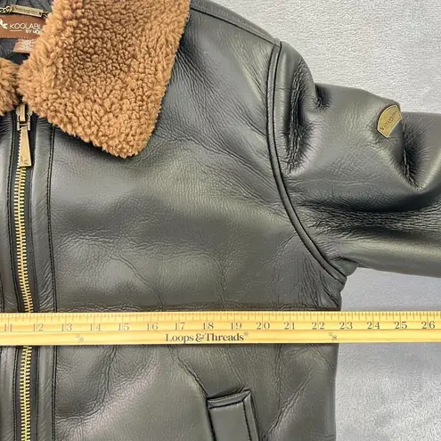 Koolaburra by Ugg Motorcycle Shearling Jacket Womens Large Black Brown Cozy Warm