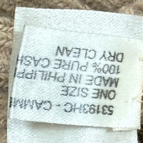 Cammiello Chiaro Light Camel Color Women’s hat and mitt set 100% cashmere faux f Tan - Image 8