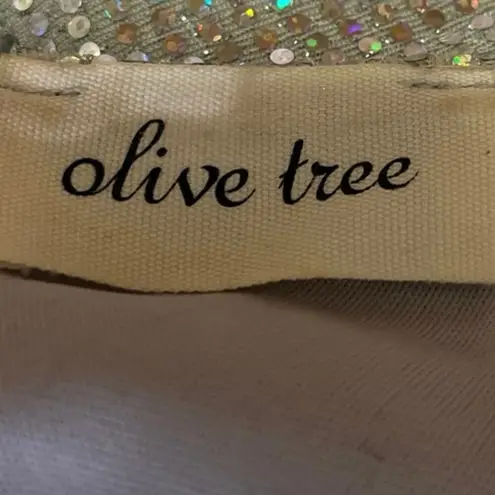 Olive Tree Silver Metallic Sequin Scoop Sleeveless Cami Mini Bodycon Dress Sz S