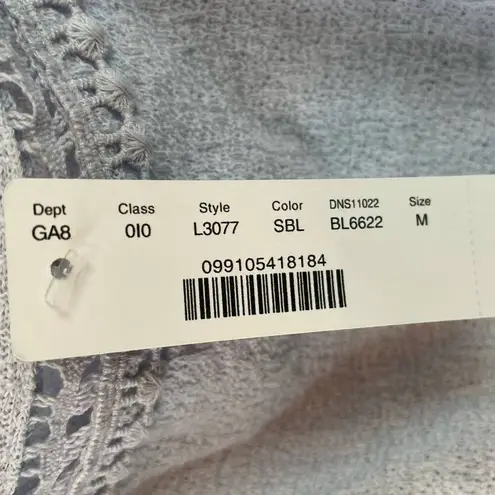 Point Sur Blue Grey Tank M Womens Eyelet Gauzy Sleeveless Career Boho Career Size M